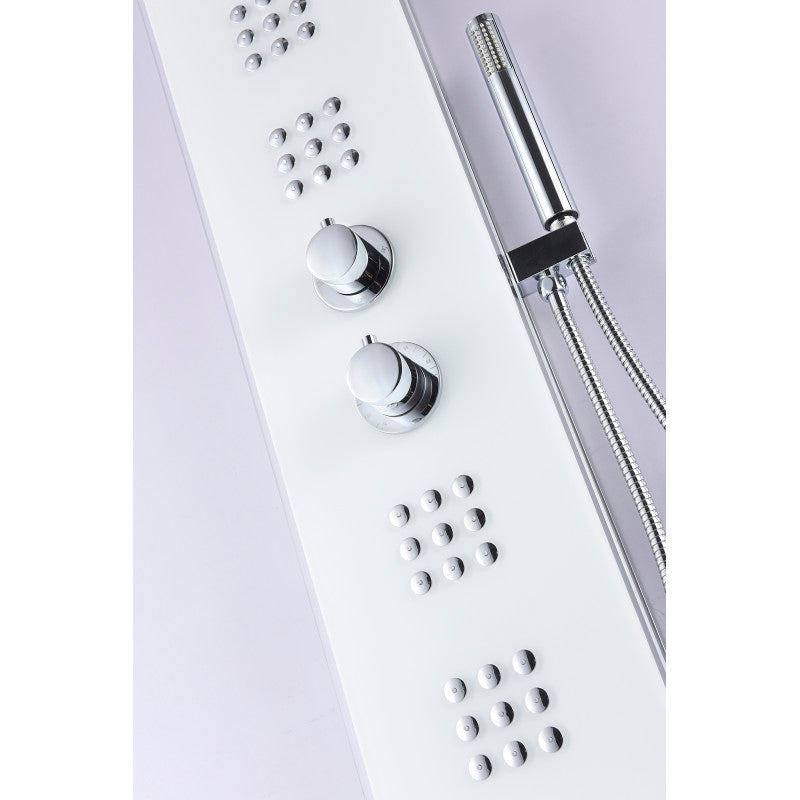 Veld Series 64 in. Full Body Shower Panel System with Heavy Rain Shower and Spray Wand in White