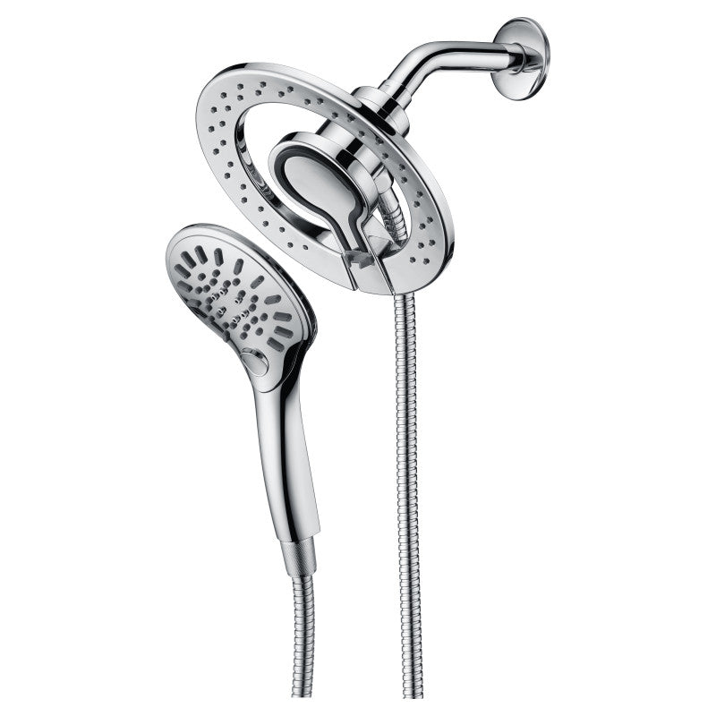 Magnetic Valkyrie Multi-Spray Retro-Fit 7.48 in. Dual Wall Mount Fixed and Handheld Shower Head with Magna-Diverter