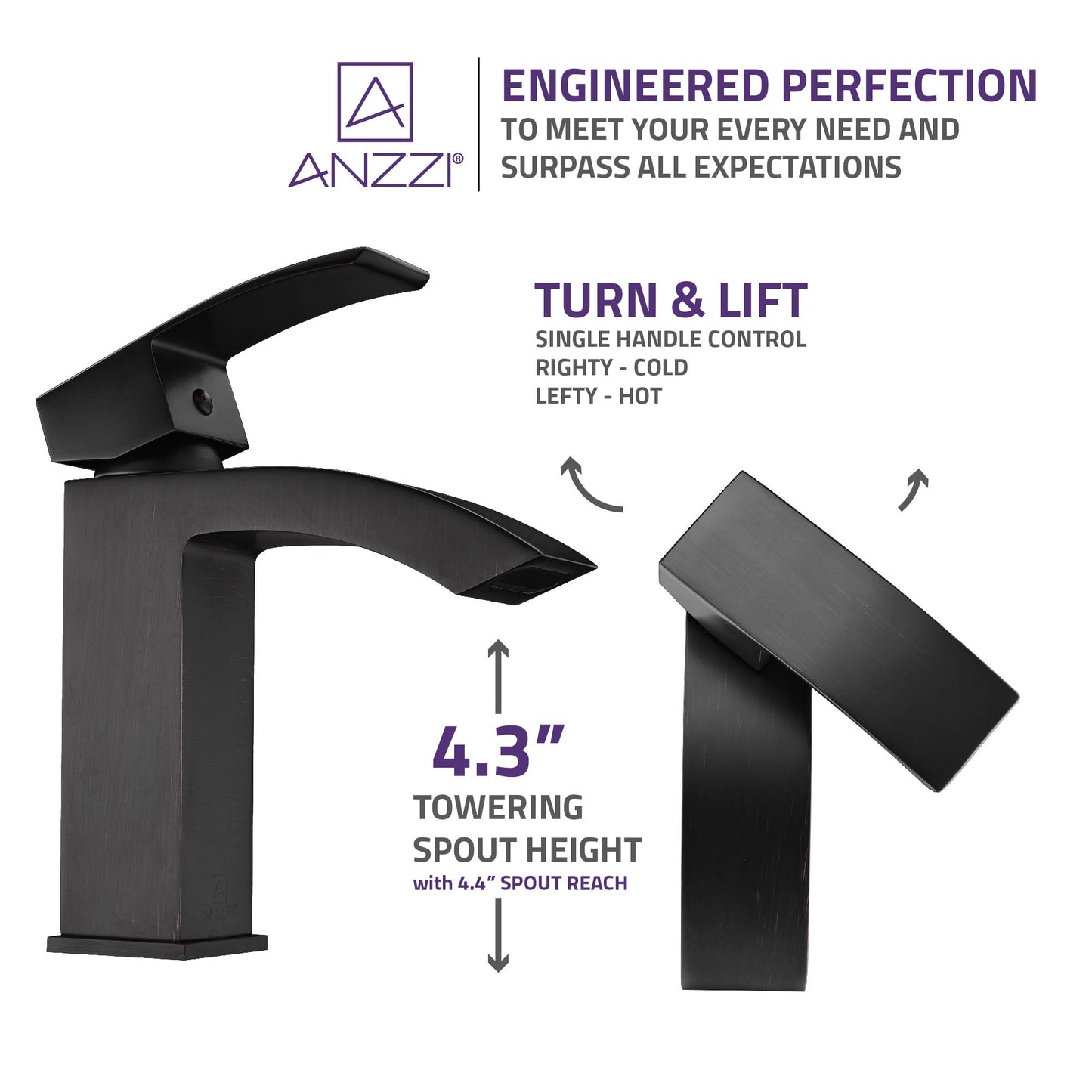 Revere Series Single Hole Single-Handle Low-Arc Bathroom Faucet