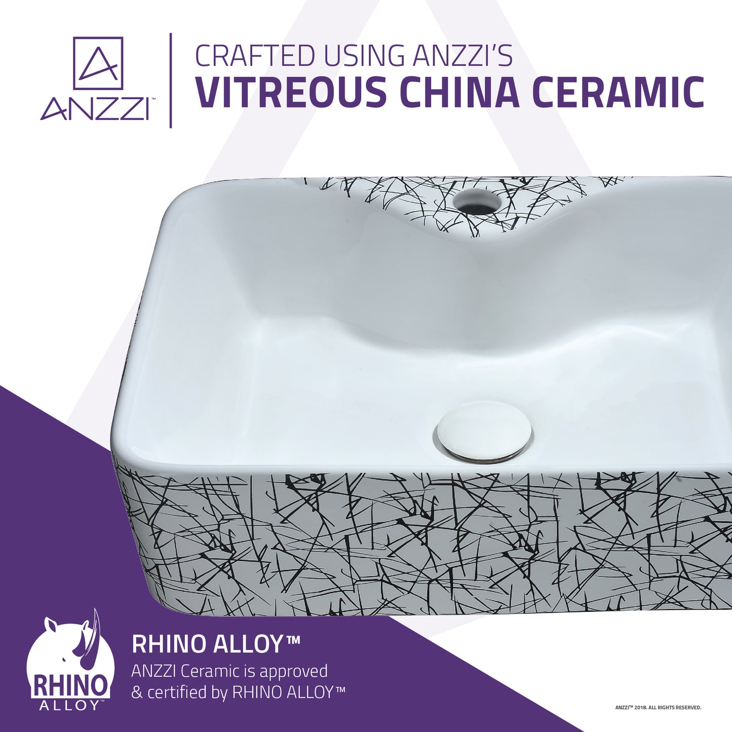 Belgian Stitch Series Ceramic Vessel Sink in Grey