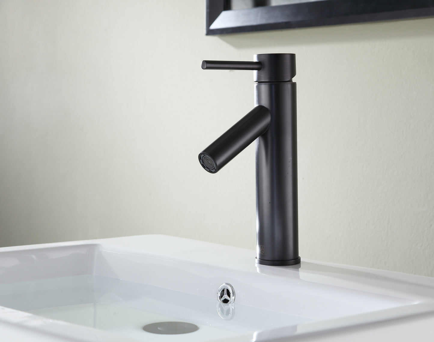 L-AZ110ORB - Valle Series Single Handle Single Hole Deck Mount Bathroom Sink Faucet with Ceramic Disk Included in Oil Rubbed Bronze