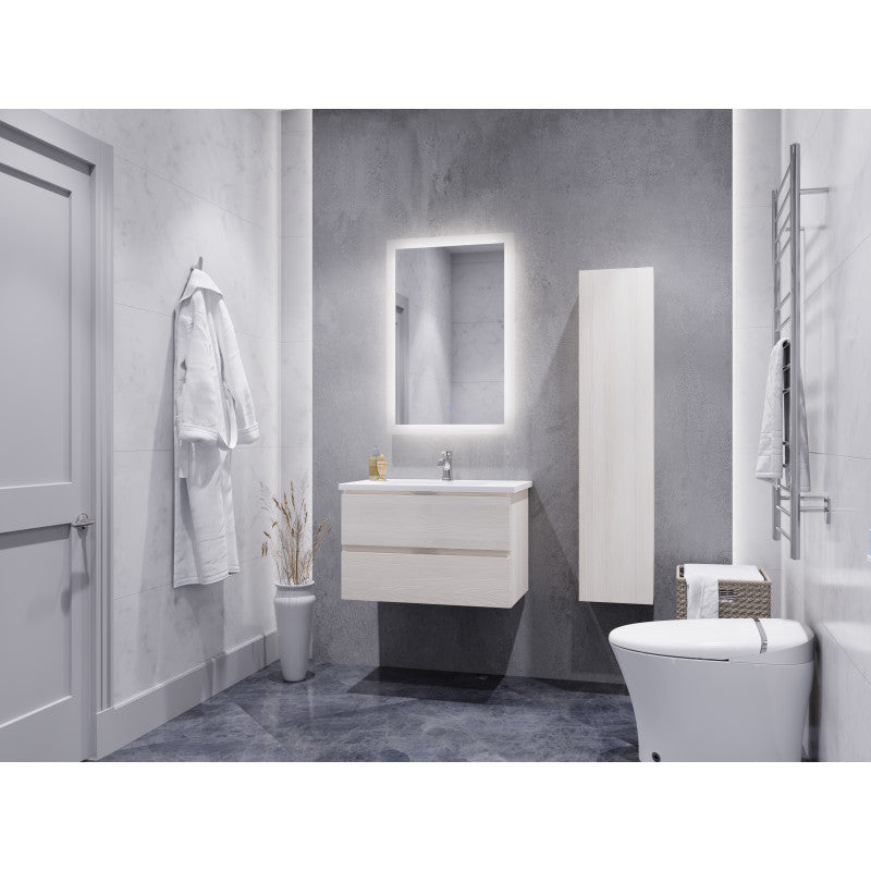 VT-MR3SCCT30-WH - 30 in. W x 18 in. D x 20 in. H Single Sink Bath Vanity Set in Rich White with Vanity Top in White and Matching Mirror