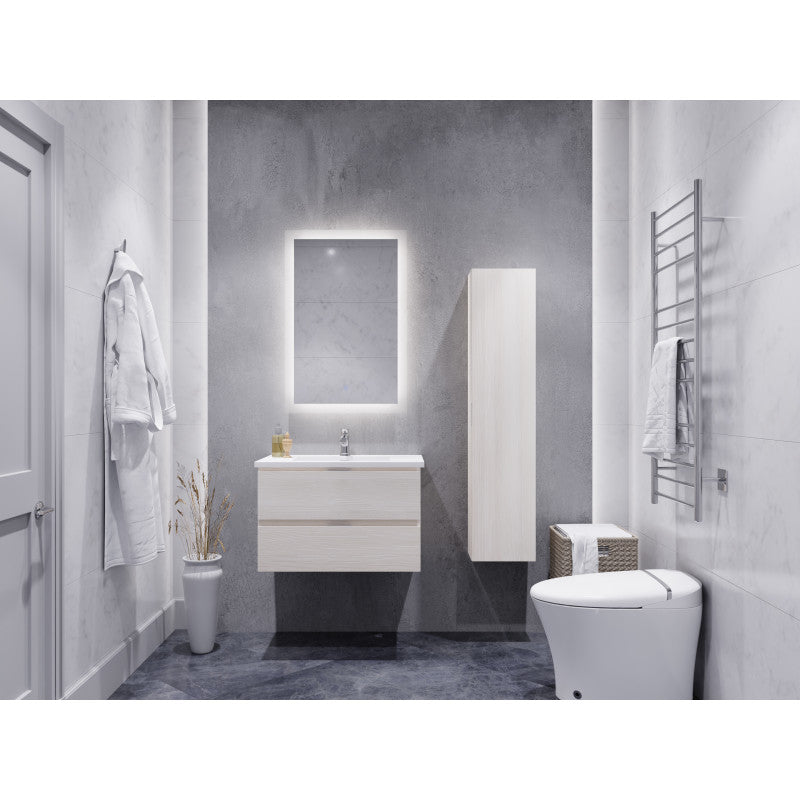 30 in. W x 20 in. H x 18 in. D Bath Vanity Set with Vanity Top in White with White Basin and Mirror