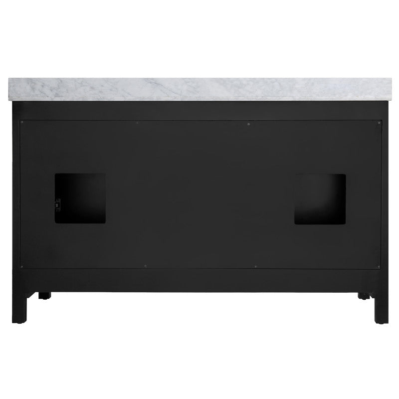 Chateau 60 in. W x 22 in. D Bathroom Vanity Set with Carrara Marble Top with White Sink