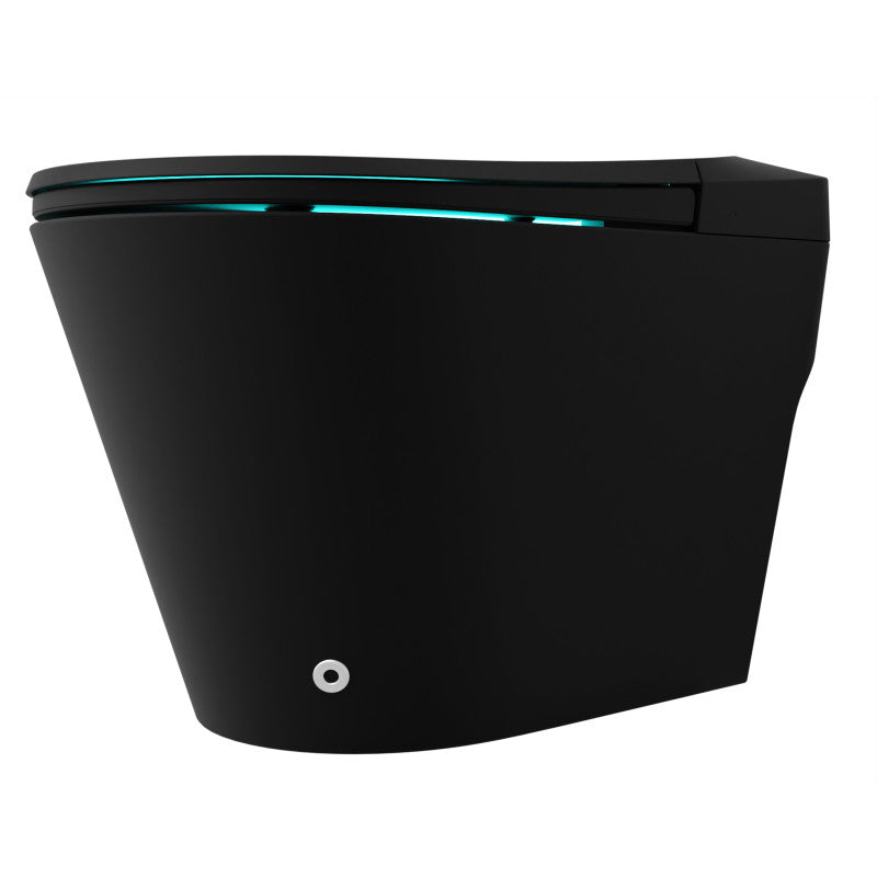 ENVO Echo Elongated Smart Toilet Bidet in Matte Black with Auto Open, Auto Flush, Voice and Wifi Controls