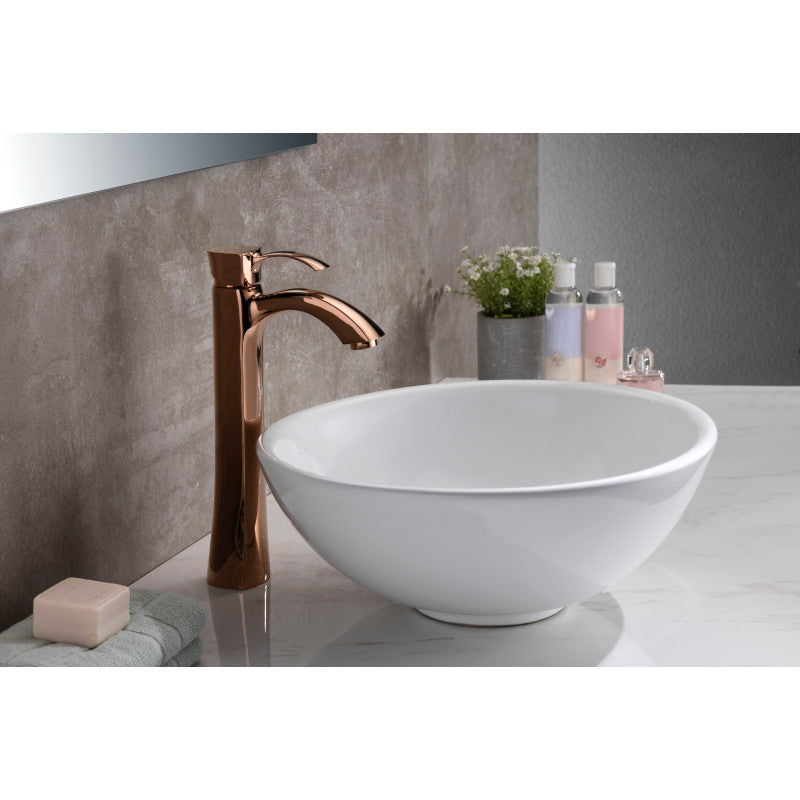 Deux Series Ceramic Vessel Sink in White