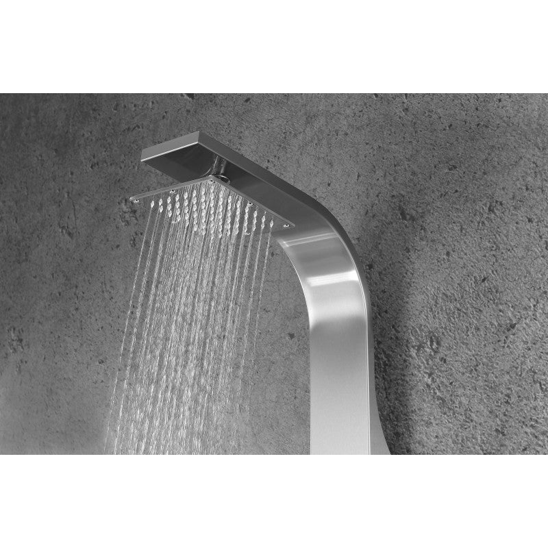 Sans 40 in. Full Body Shower Panel with Heavy Rain Shower and Spray Wand in Brushed Steel