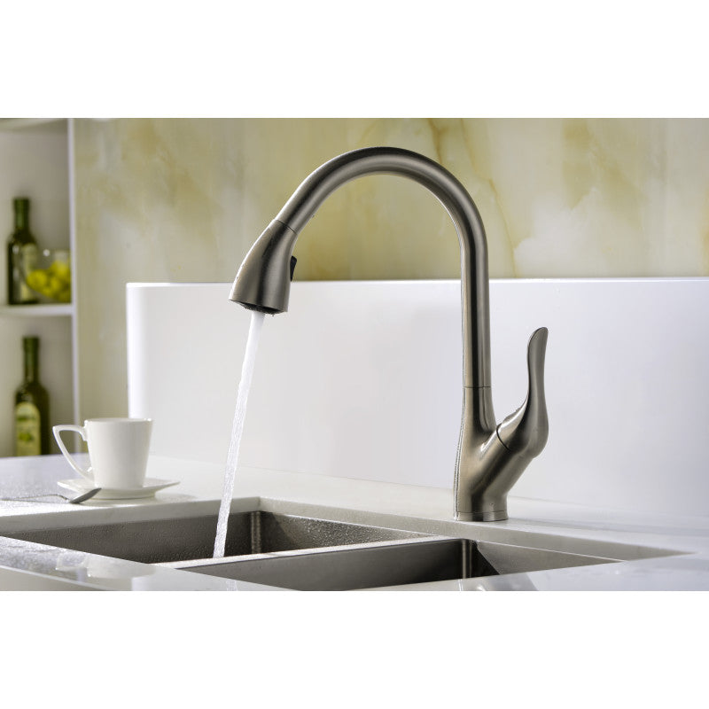 KF-AZ031BN - Accent Series Single-Handle Pull-Down Sprayer Kitchen Faucet in Brushed Nickel