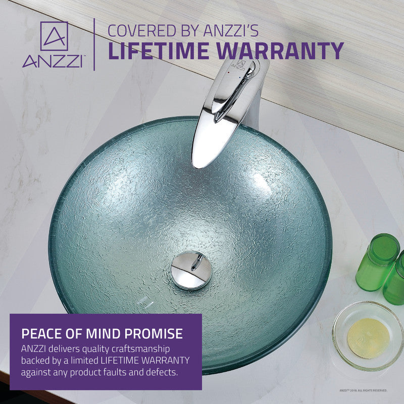 Komupau Series Deco-Glass Vessel Sink in Churning Silver