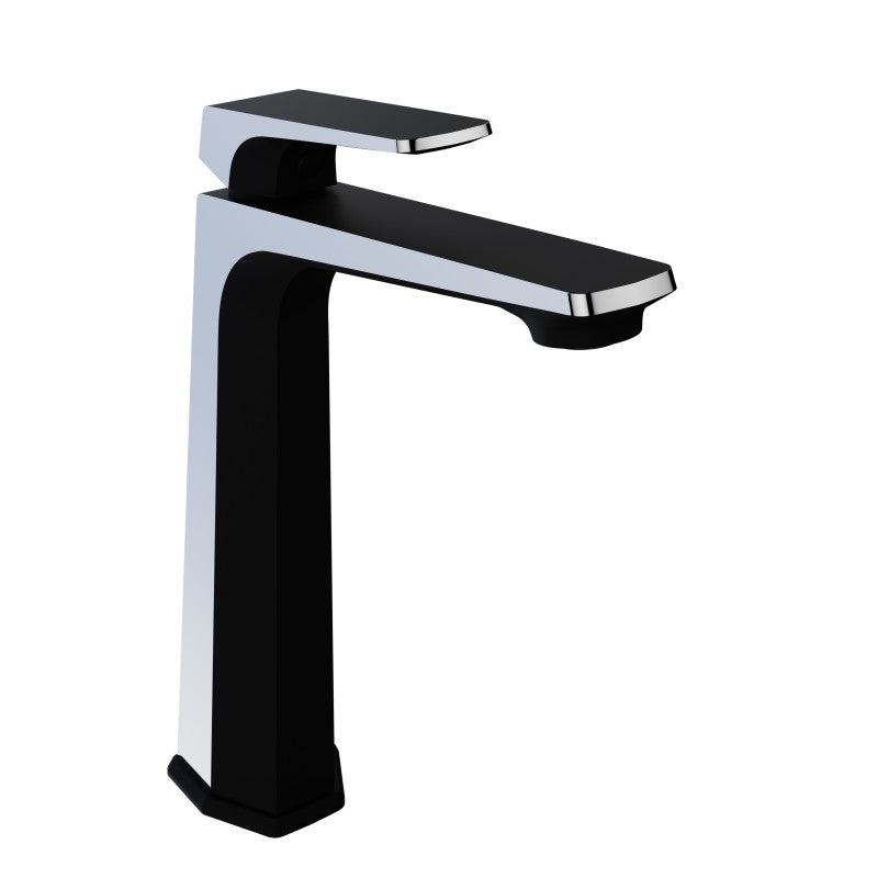 L-AZ904MB-CH - Single Handle Single Hole Bathroom Vessel Sink Faucet With Pop-up Drain in Matte Black & Chrome