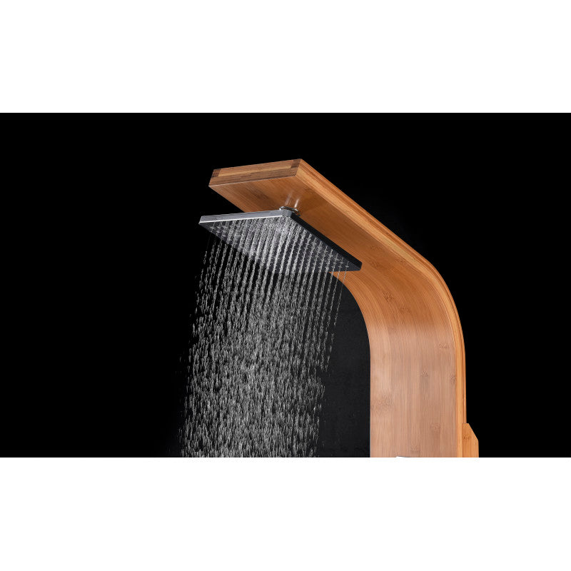 Mansion 60 in. Full Body Shower Panel with Heavy Rain Shower and Spray Wand in Natural Bamboo