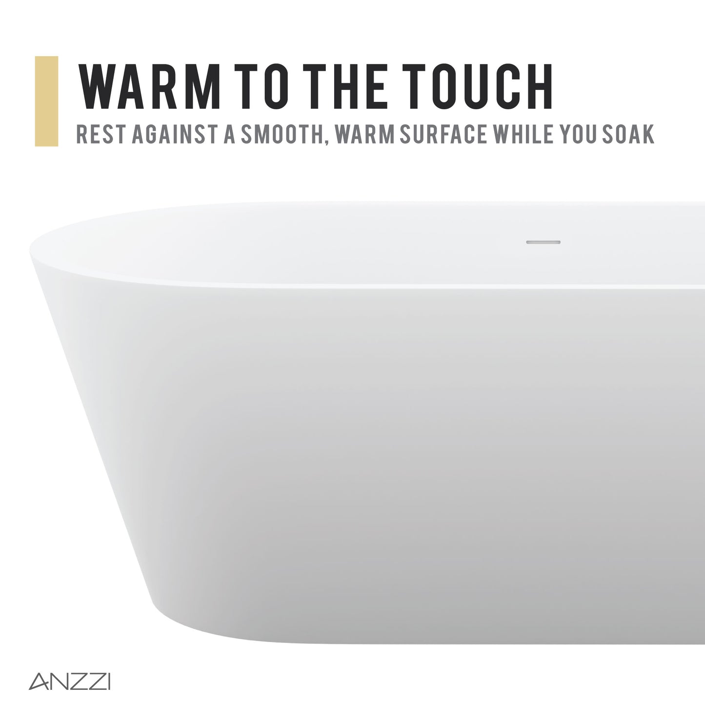 Rossetto Series 67 in. x 28 in. Flat Bottom Solid Surface Freestanding Soaking Bathtub with Center Drain in Matte White
