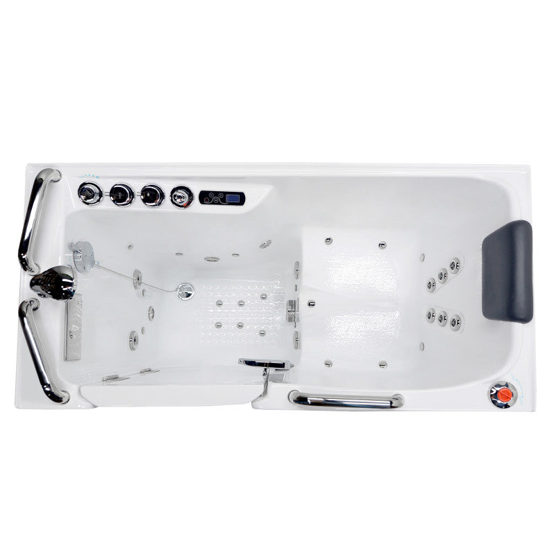 2753WIRWD - 27 in. x 53 in. Right Drain Walk-In Whirlpool and Air Tub with Total Spa Suite in White