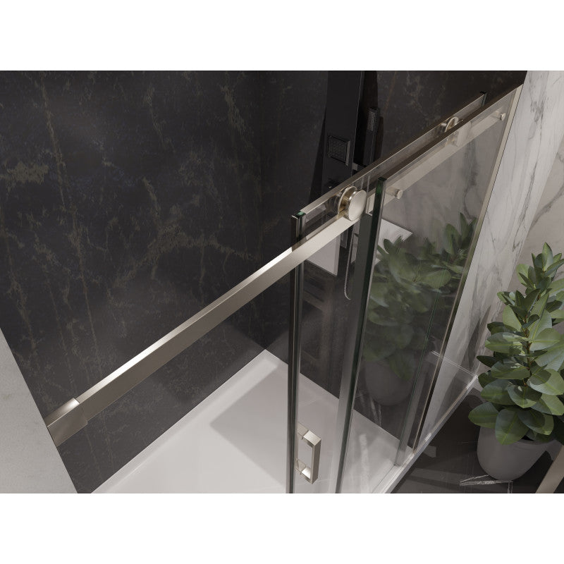 Rhodes Series 60 in. x 76 in. Frameless Sliding Shower Door with Handle