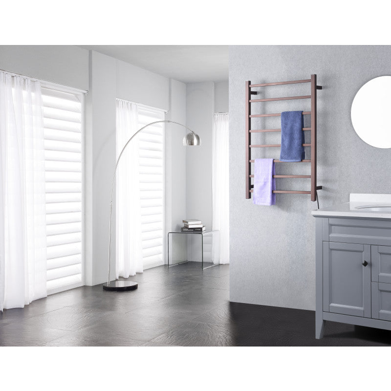 TW-AZ026ORB - Bell Series 8-Bar Wall Mounted Electric Plug-In Bathroom Towel Warmer Rack in Oil Rubbed Bronze Finish Stainless Steel