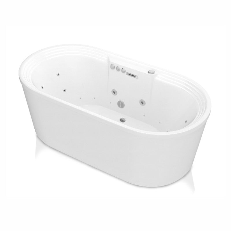Sofi 67 in. Center Drain Whirlpool and Air Bath Tub in White
