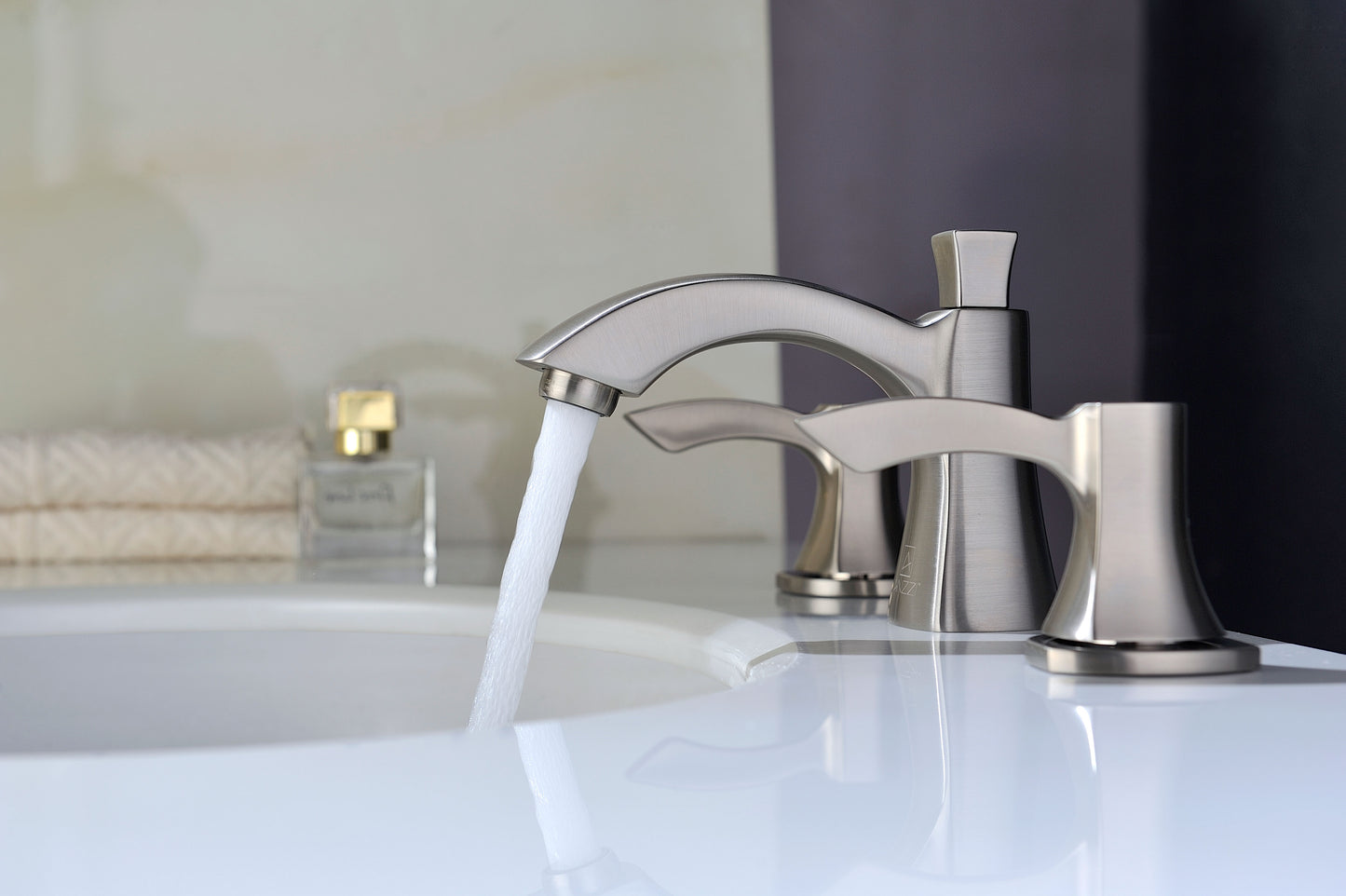 Sonata Series 8 in. Widespread 2-Handle Mid-Arc Bathroom Faucet