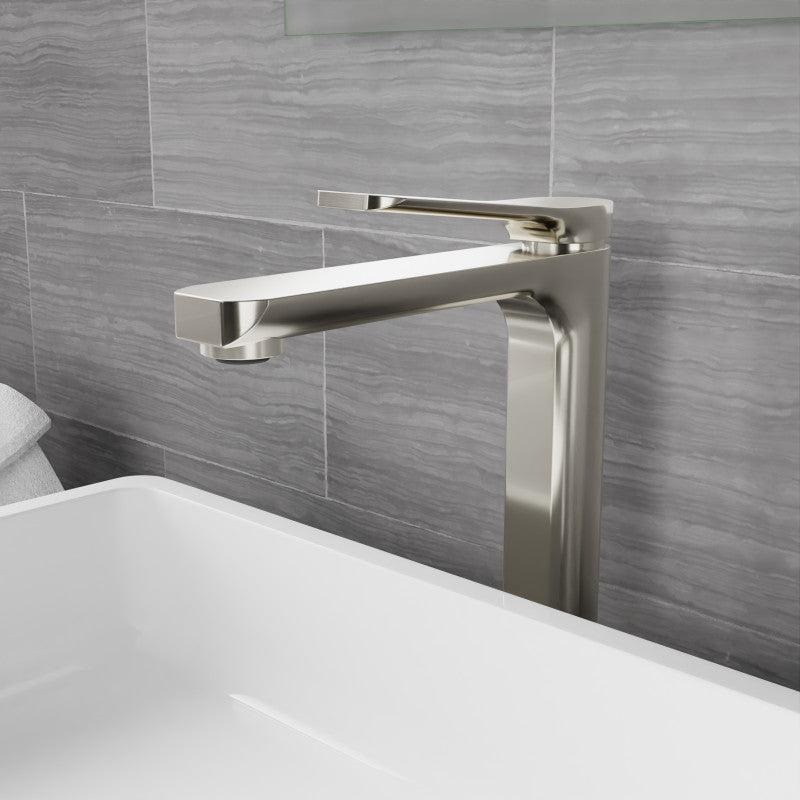 L-AZ901BN - Single Handle Single Hole Bathroom Vessel Sink Faucet With Pop-up Drain in Brushed Nickel