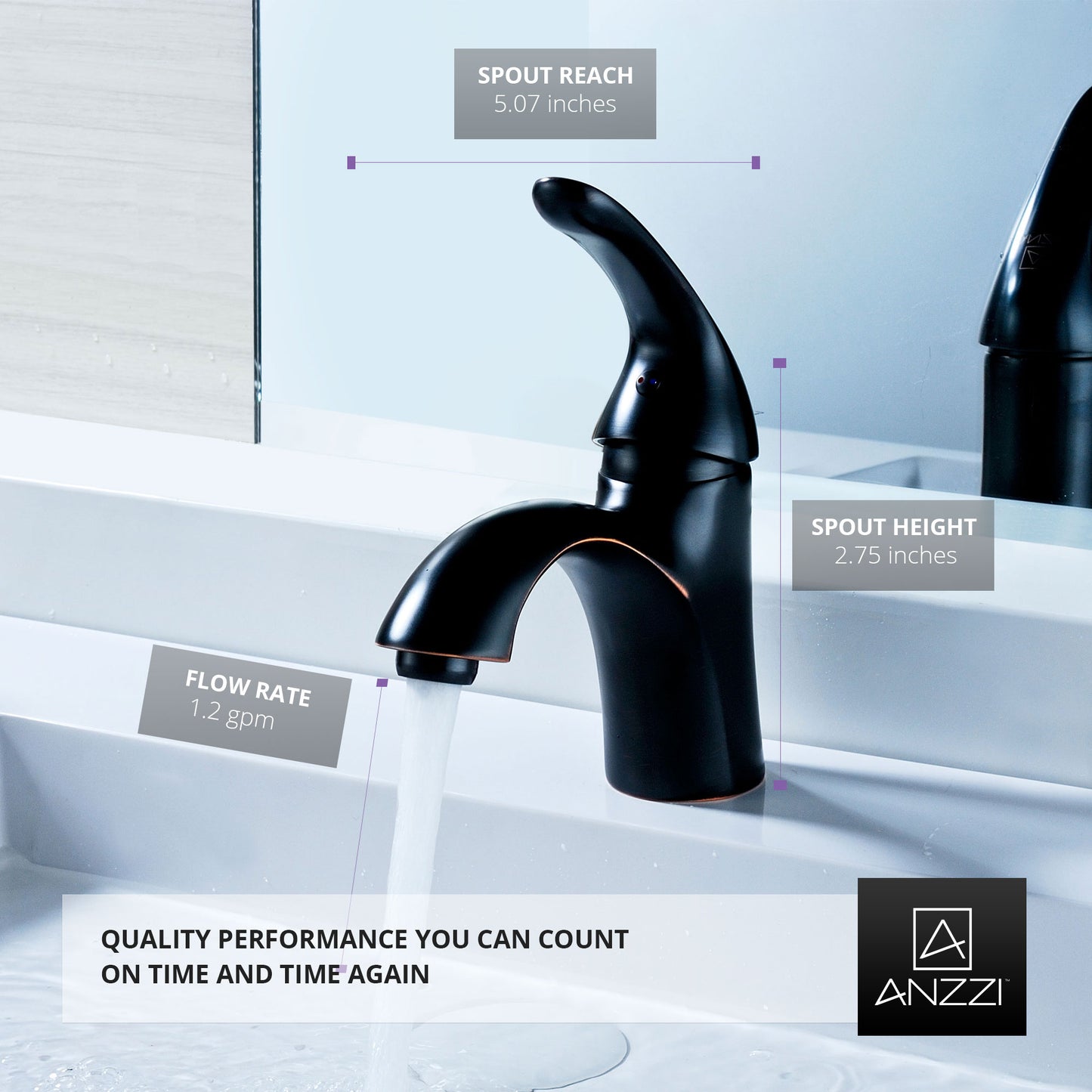Clavier Series Single Hole Single-Handle Mid-Arc Bathroom Faucet