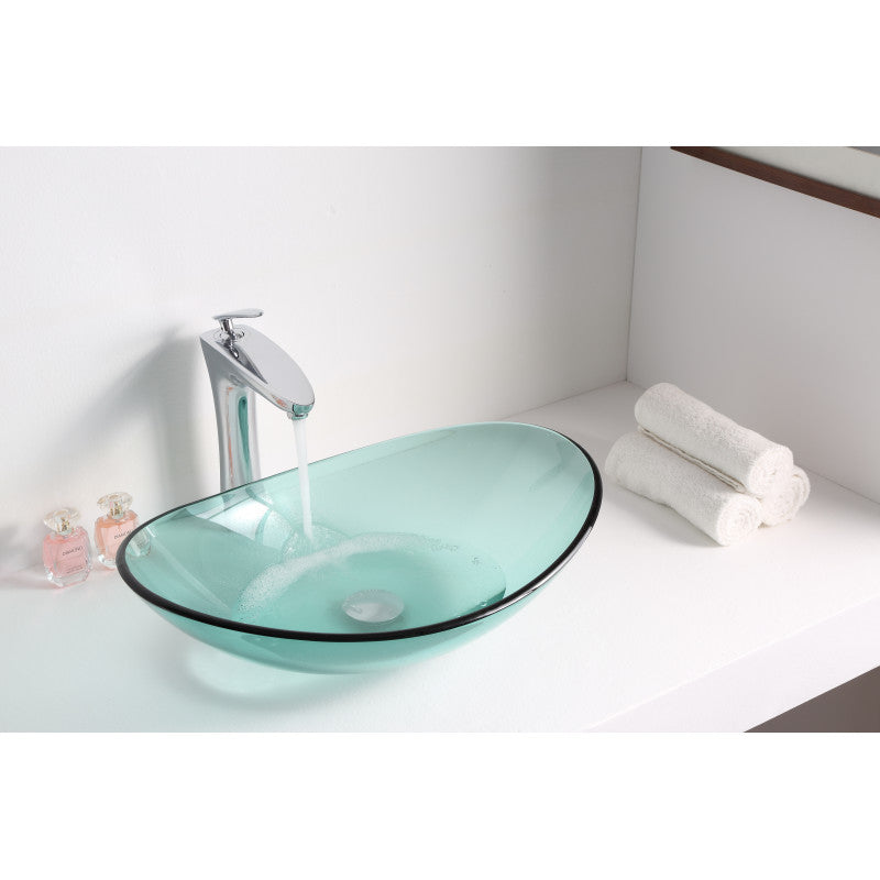 Tale Series Deco-Glass Vessel Sink in Lustrous Green