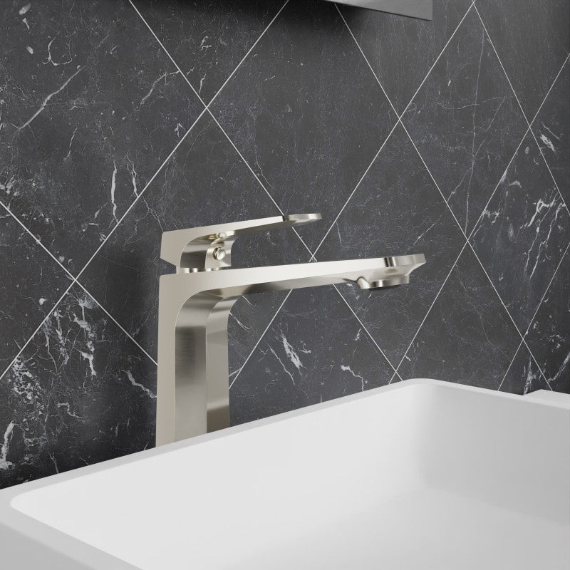 L-AZ904BN - Single Handle Single Hole Bathroom Vessel Sink Faucet With Pop-up Drain in Brushed Nickel