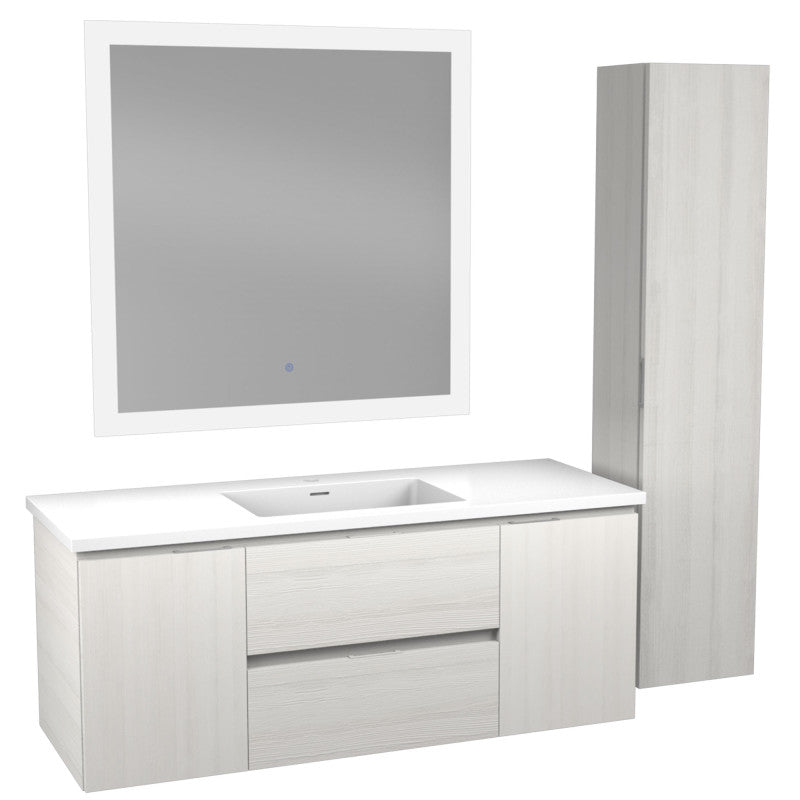 VT-MR4SCCT48-WH - 48 in. W x 18 in. D x 20 in. H White 1-Basin Bath Vanity Set in Rich White with White Vanity Top and Matching Mirror