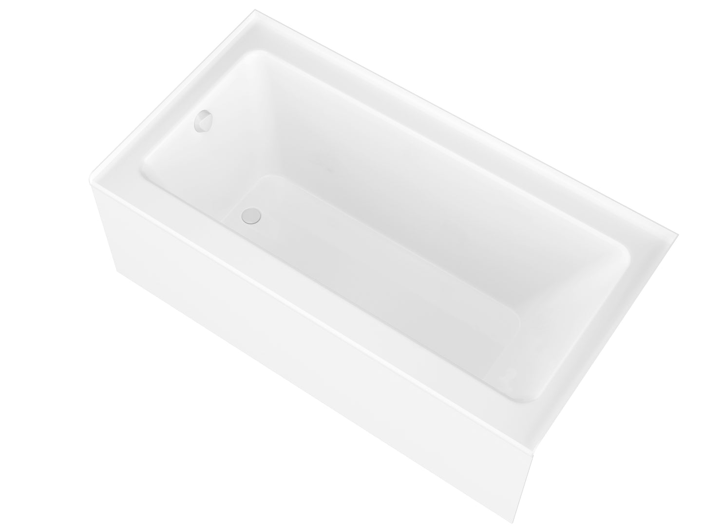 5 ft. Acrylic Rectangle Tub With 48 in. by 58 in. Frameless Hinged Tub Door