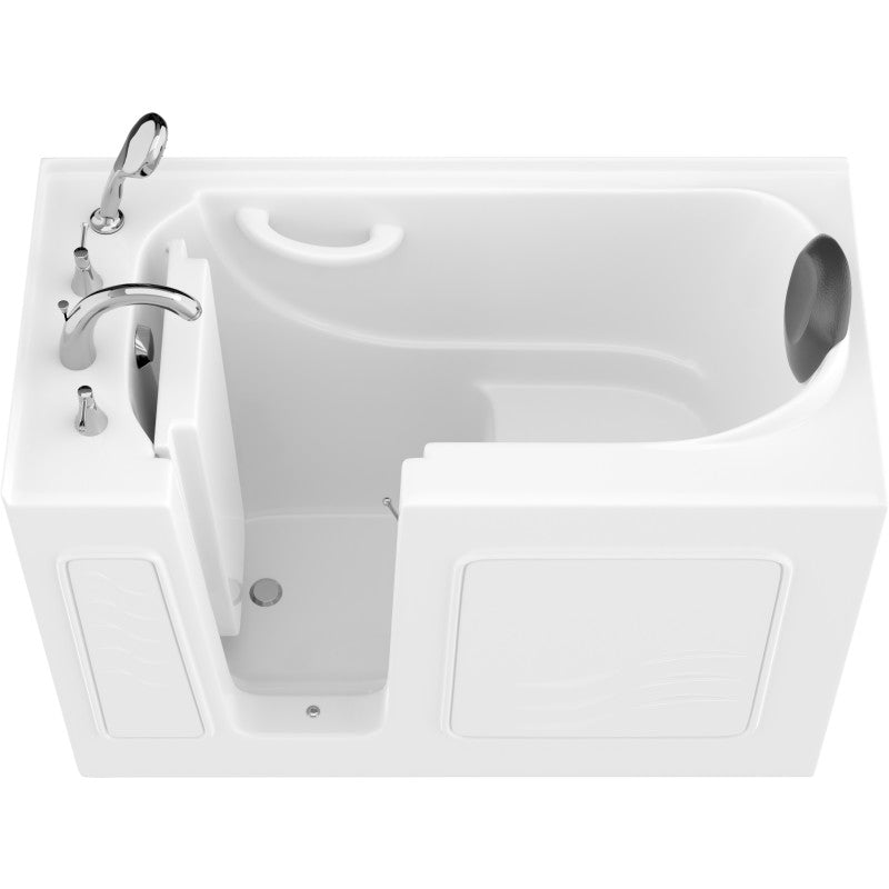 AMZ2653LWS-CP - 53 - 60 in. x 26 in. Left Drain Soaking Walk-in Tub in White