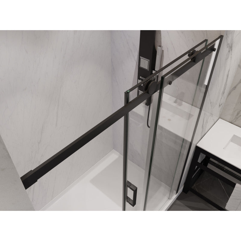 Rhodes Series 60 in. x 76 in. Frameless Sliding Shower Door with Handle