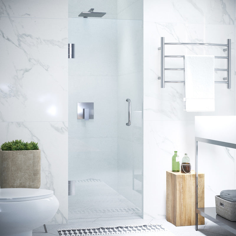 SD-AZ8075-01CH - Passion Series 24 in. x 72 in. H Hinged Frameless Shower Door in Chrome with Tsunami Guard Tempered Glass and Handle
