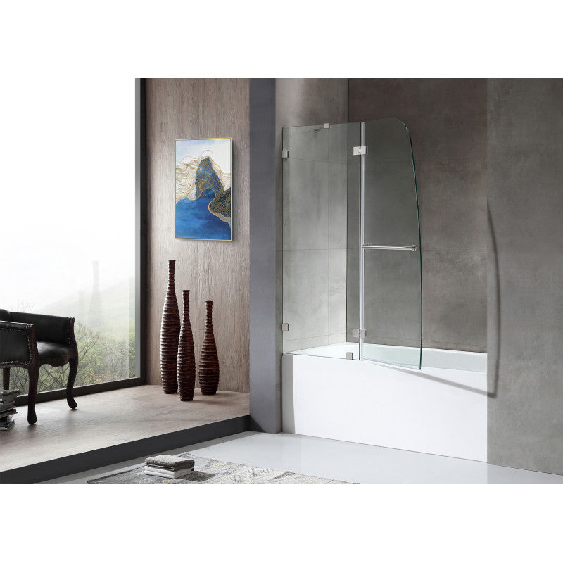 5 ft. Acrylic Rectangle Tub With 48 in. by 58 in. Frameless Hinged tub door