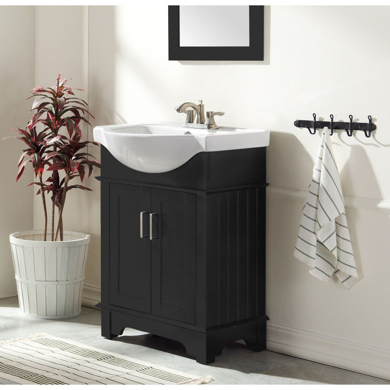 Montbrun 24 in. W x 34 in. H Bath Vanity with White Basin and Mirror