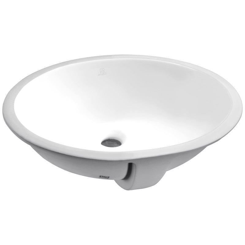 17 in. Ceramic Undermount Sink Basin in White