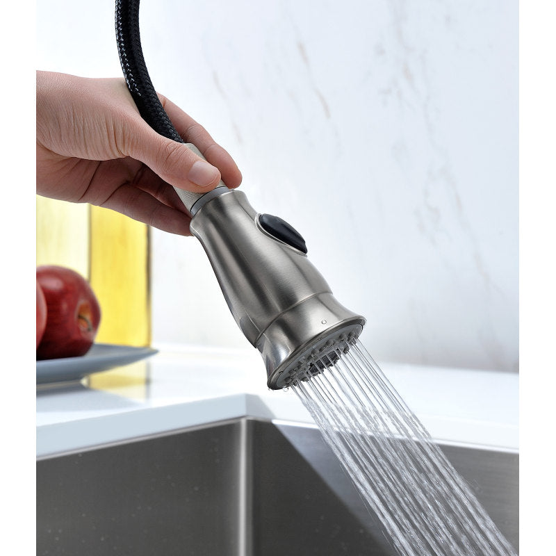 MOORE Undermount 32 in. Double Bowl Kitchen Sink with Sails Faucet