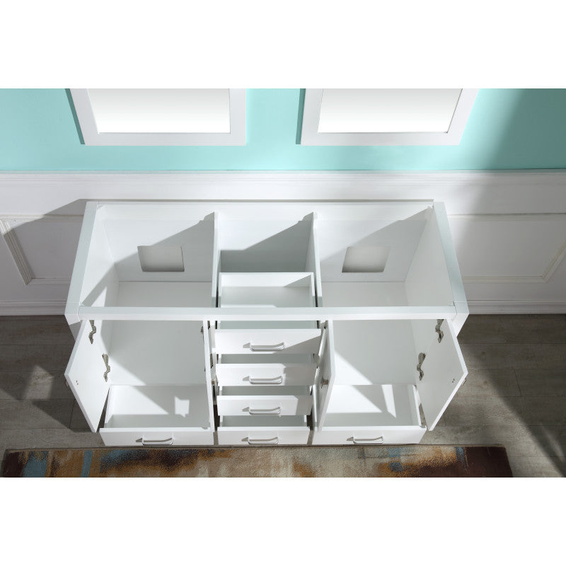 Chateau 60 in. W x 22 in. D Bathroom Vanity Set with Carrara Marble Top with White Sink