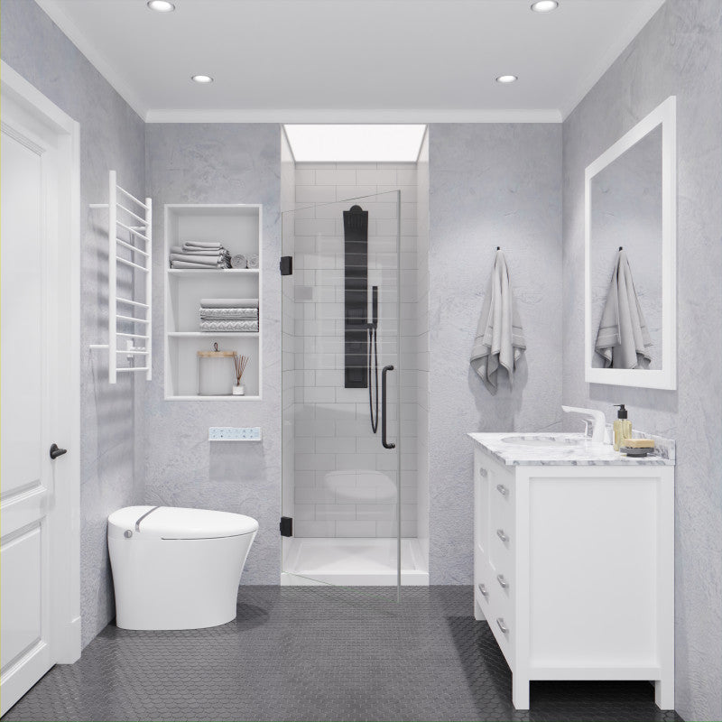 Passion Series 24 in. by 72 in. Frameless Hinged shower door with Handle