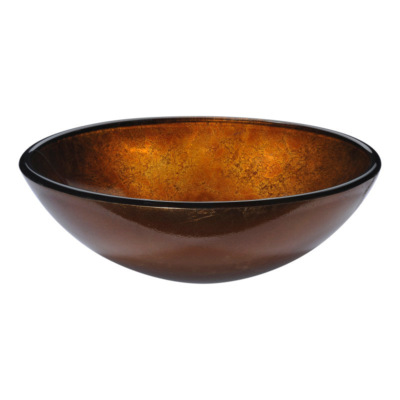 LS-AZ8225 - Gardena Series Deco-Glass Vessel Sink in Amber Gold
