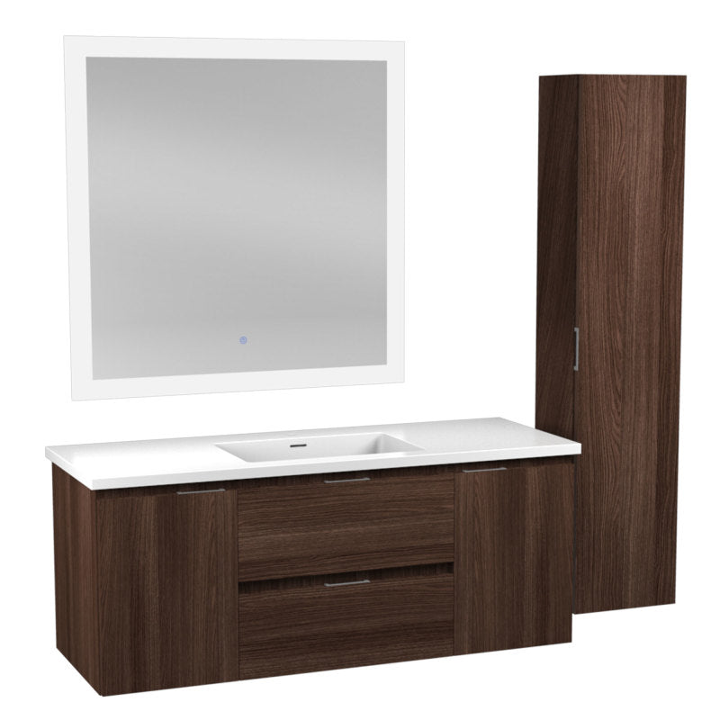 VT-MR4SCCT48-DB - ANZZI Conques 48 in. W x 20 in. H x 18 in. D Bath Vanity Set in Dark Brown with Vanity Top in White with White Basin and Mirror