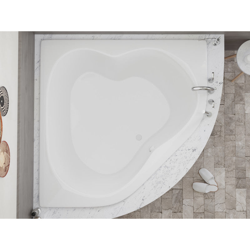 Petra 5 ft. Acrylic Center Drain Corner Bathtub in White