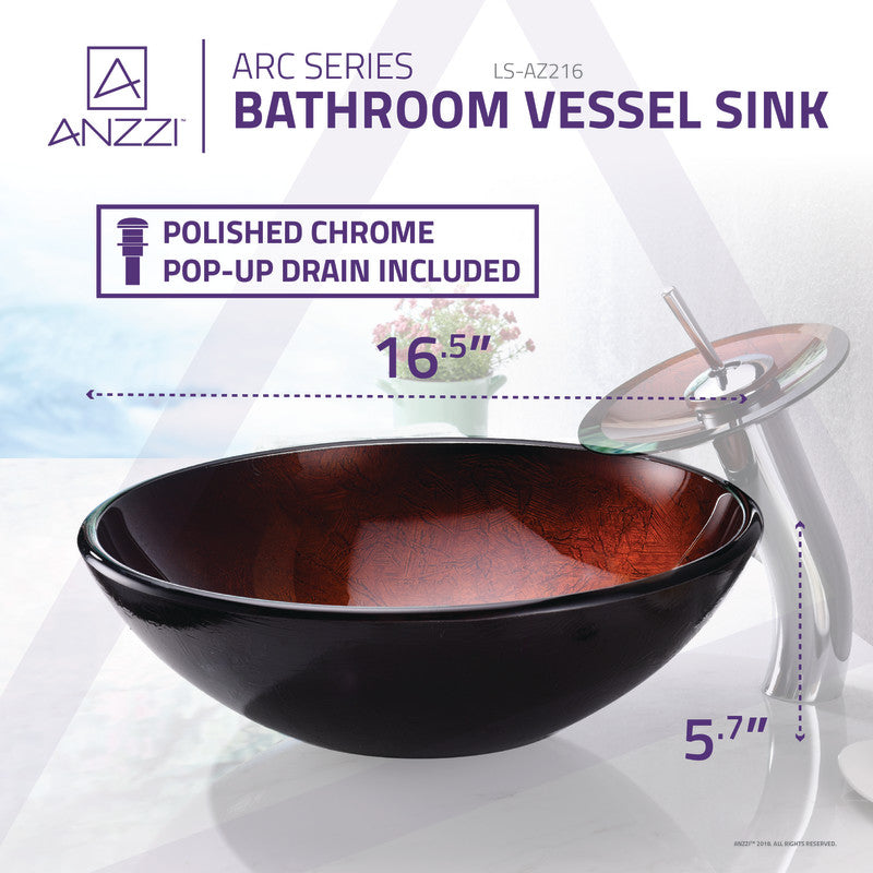 Arc Series Vessel Sink in Layered Amber