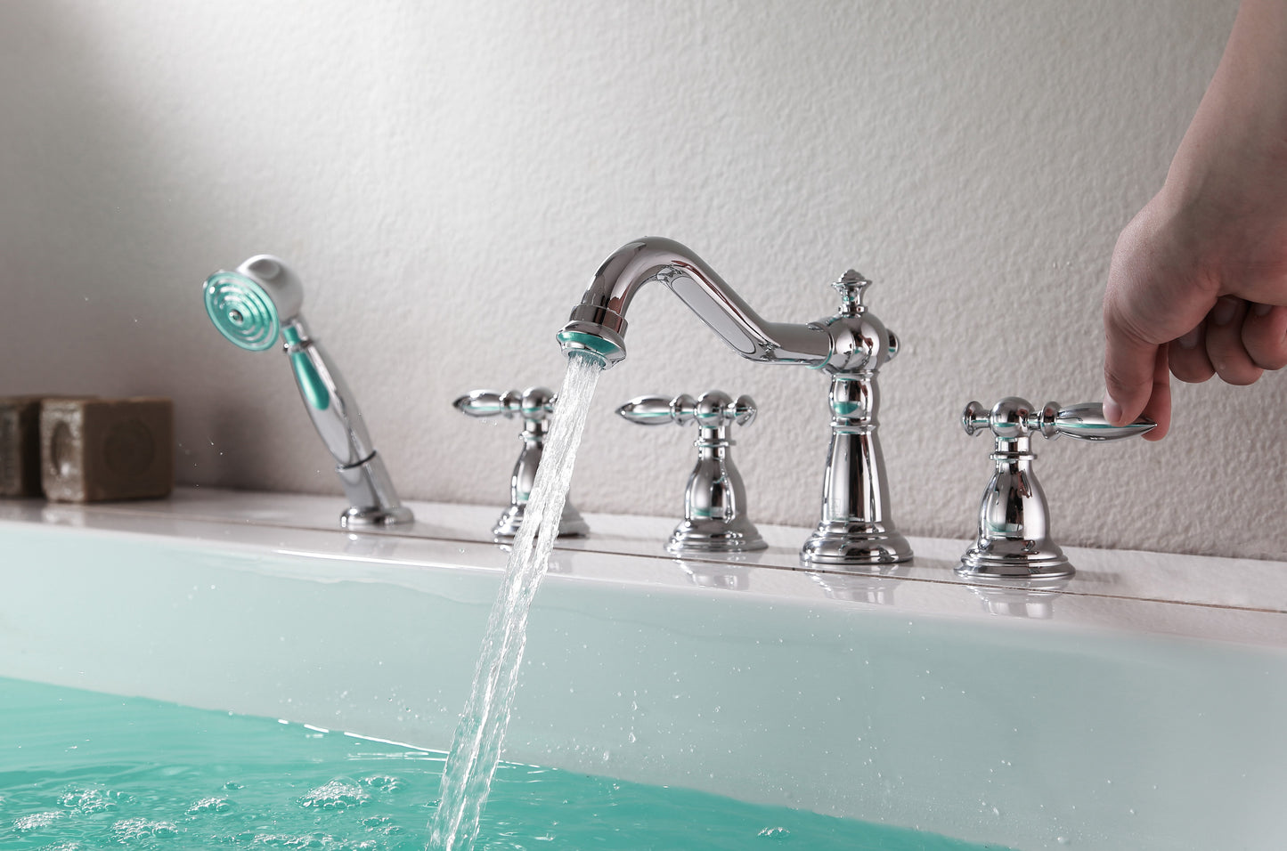 Patriarch 2-Handle Deck-Mount Roman Tub Faucet with Handheld Sprayer