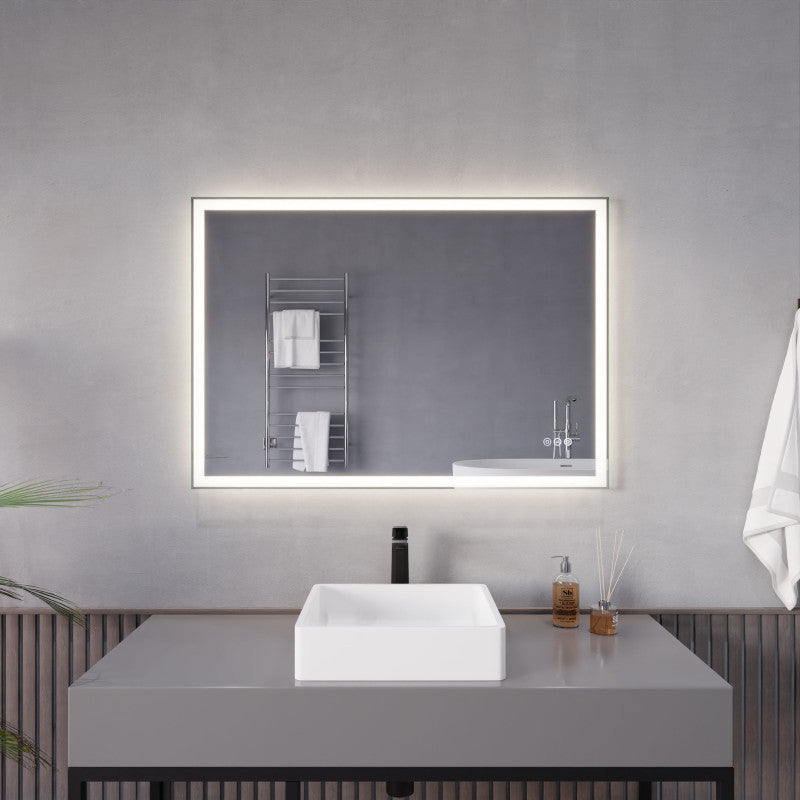 27-in. x 39-in. LED Front/Back Lighting Bathroom Mirror with Defogger