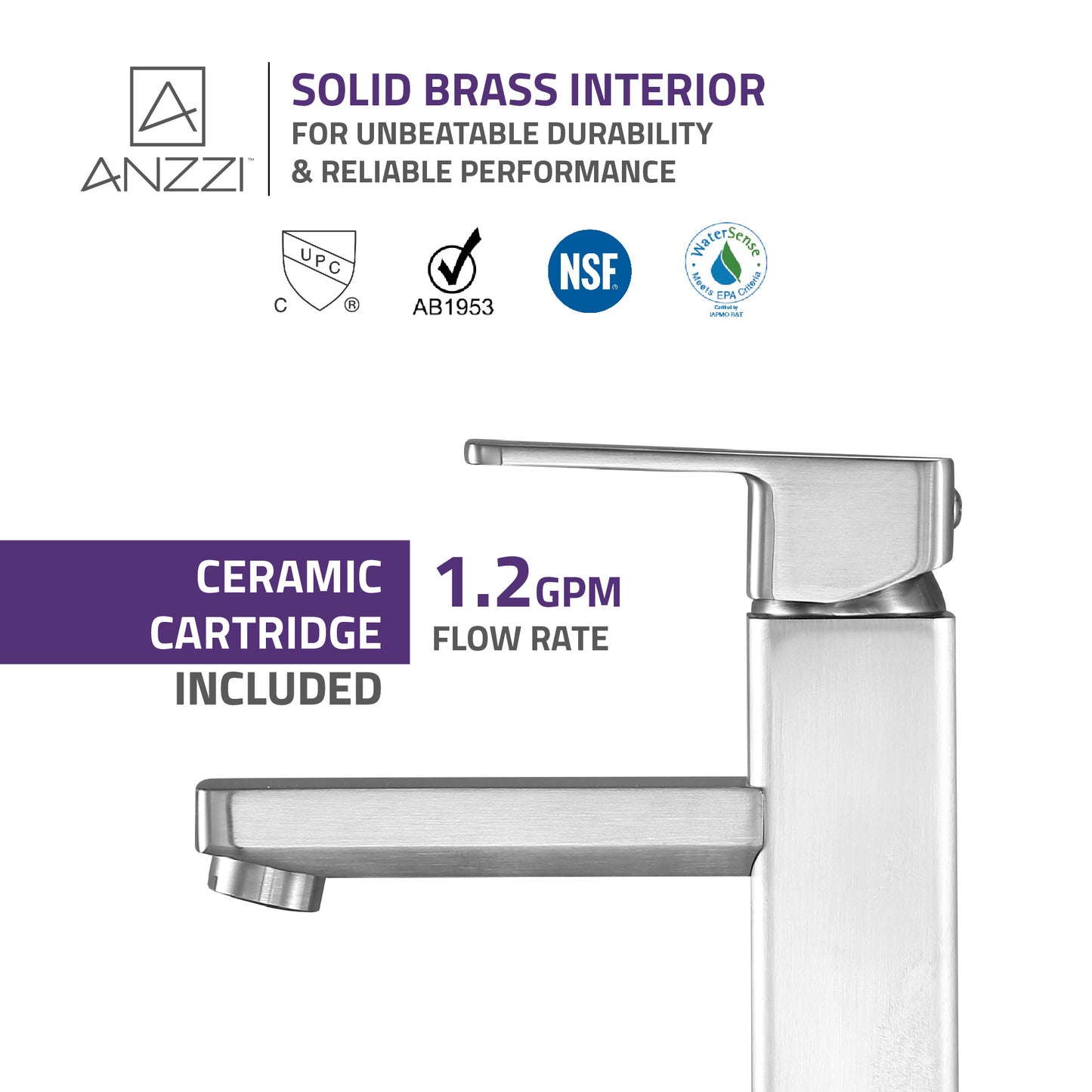 Naiadi Single Hole Single Handle Bathroom Faucet