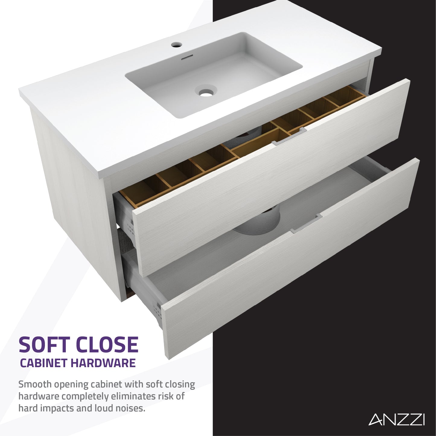 Conques 39 in W x 20 in H x 18 in D Bath Vanity with Cultured Marble Vanity Top in White with White Basin