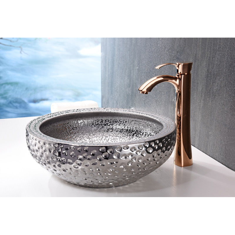 LS-AZ8200 - Levi Series Vessel Sink in Speckled Silver