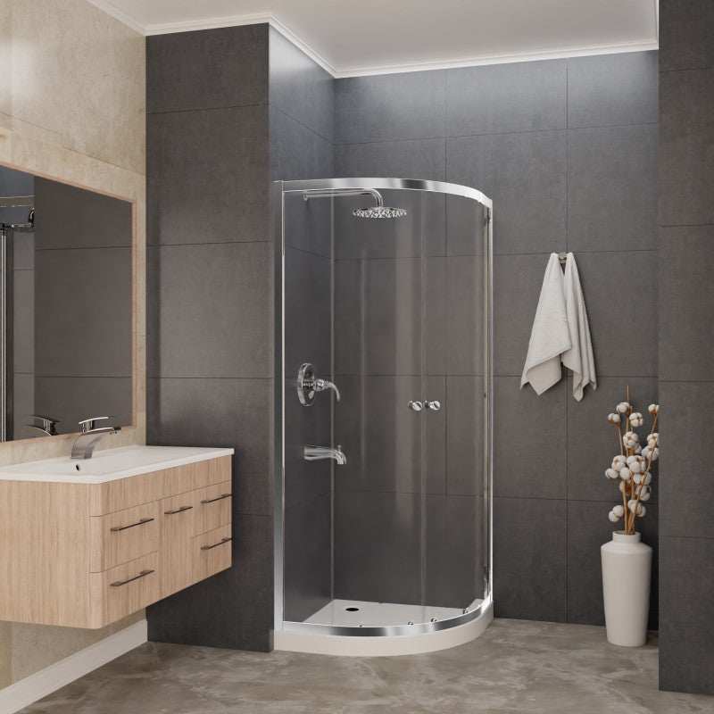 SD-AZ050-01CH - Mare 35 in. x 76 in. Framed Shower Enclosure with TSUNAMI GUARD in Polished Chrome