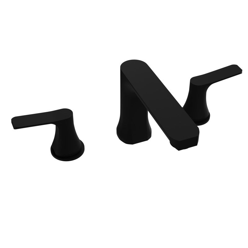 L-AZ902MB - 2-Handle 3-Hole 8 in. Widespread Bathroom Faucet With Pop-up Drain in Matte Black