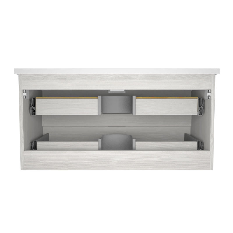 Conques 39 in W x 20 in H x 18 in D Bath Vanity with Cultured Marble Vanity Top in White with White Basin