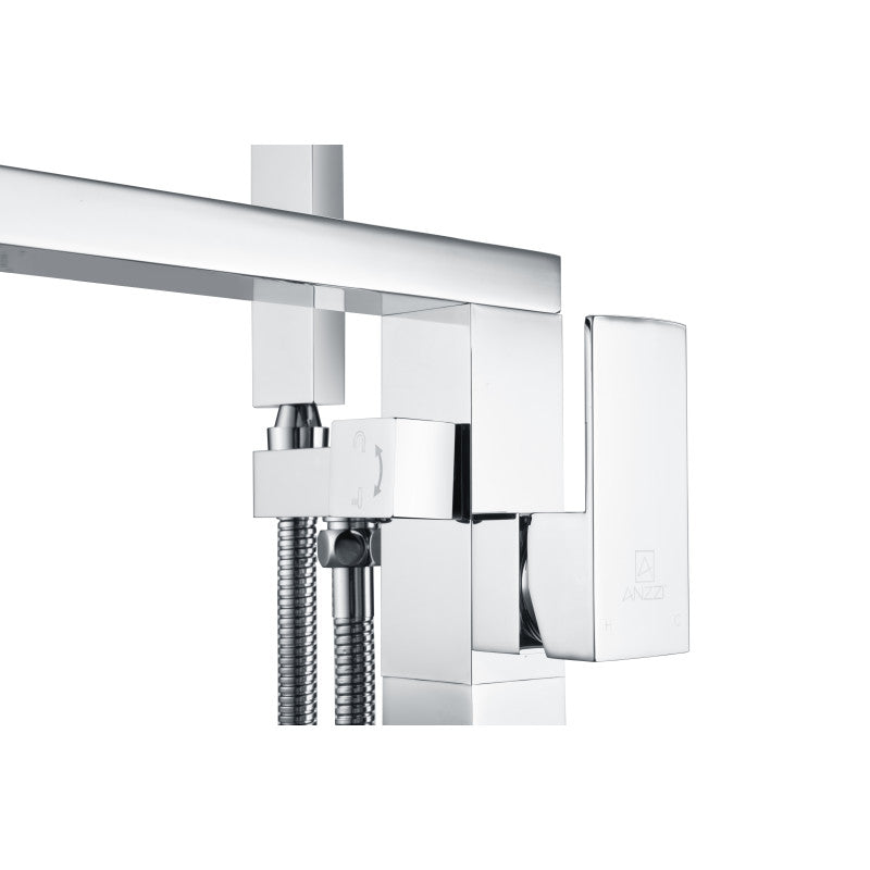 Khone 2-Handle Claw Foot Tub Faucet with Hand Shower