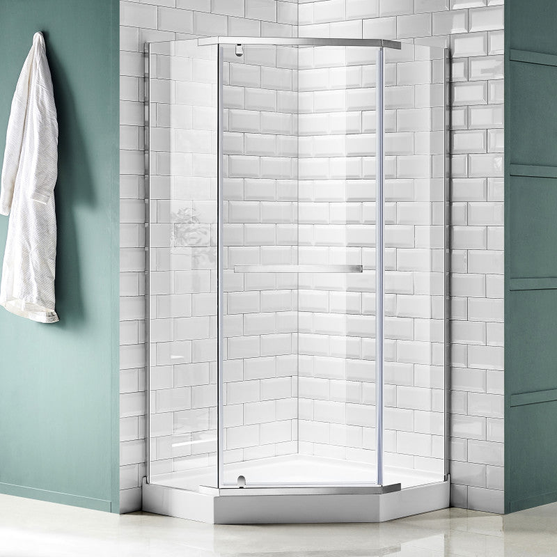 Castle Series 49 in. x 72 in. Semi-Frameless Shower Door with TSUNAMI GUARD